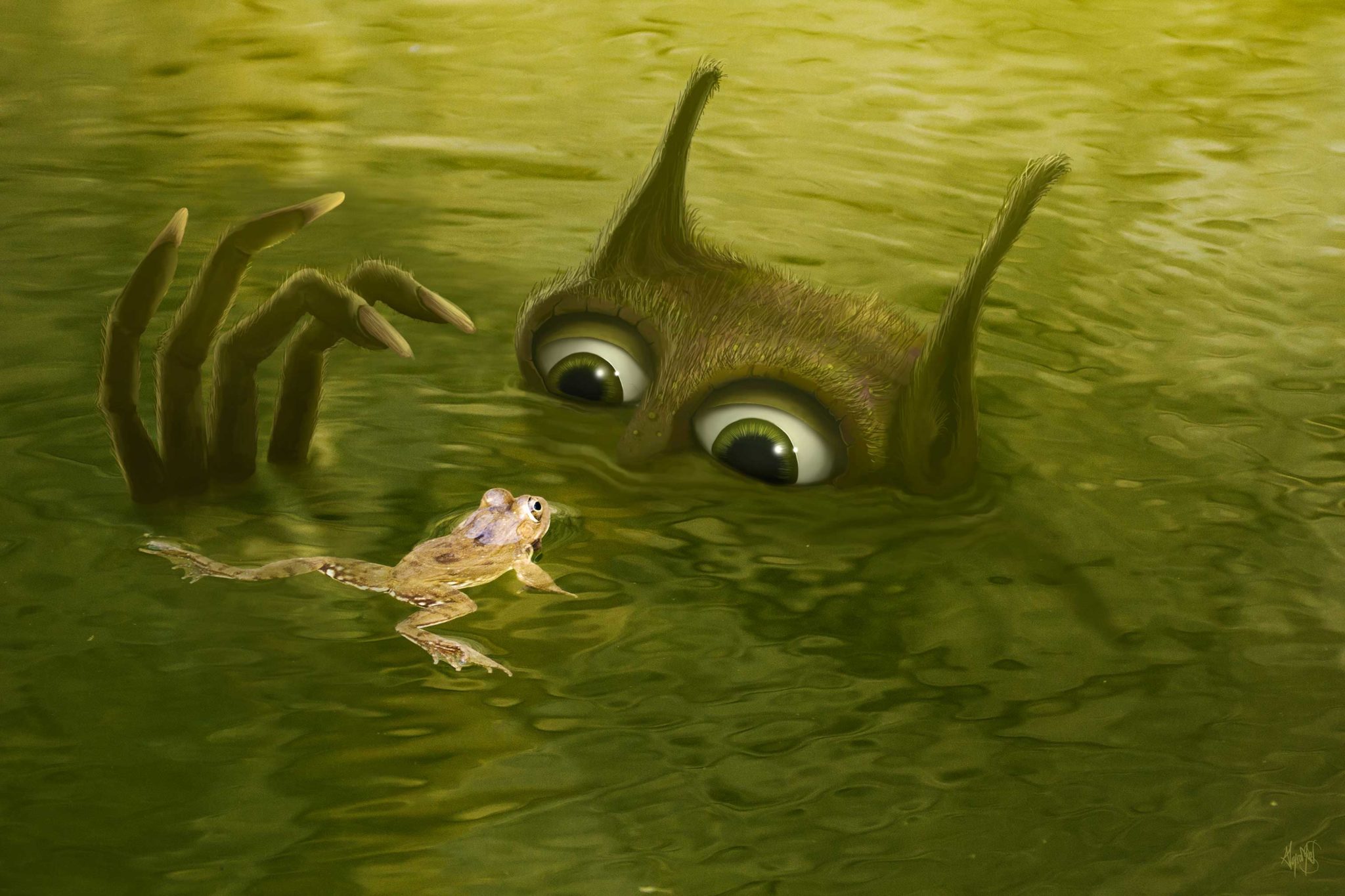 digital-painting-frog-predator-swamp-alayrangues